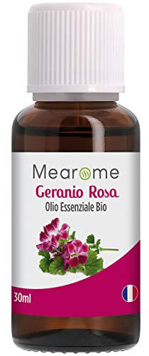 Olio essenziale di Geranio Rosa | Per la pelle | Anti-zanzare | Antinffiammatorio | Puro e 100% naturale | Aromaterapia Diffusori Massaggi Uso Alimentare | Agricoltura Biologica