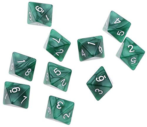 10 stücke 8 Seiten Würfel D8 Polyedrische Würfel Acryl Polyedrische Würfel Zahlenspiel Würfel Rollenspiel Würfel Starter Würfel Set Pädagogische Würfel Spielzeug Lustige Würfel Für Brettspiel