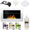 GMT Bioethanol Eco Rauchfreier Kamin weiß 65x40cm mit Schutzglas Innen dekorativer Wand- oder Einbaufeuer Kaminofen Einfache Montage mit Bio-Flüssigkeit Brennstoff & Steinen & Aromaölen