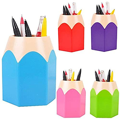 Yeehliny Stifteköcher, Stabiler Kunststoff, Stiftehalter Runder Stiftebecher Schreibtisch Organizer und Bleistift Aufbewahrungsbox für Büro, Schule, Haushalt und Kinder (5PCS)