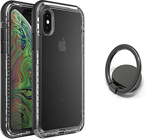 LifeProof Next Series Schutzhülle für iPhone Xs & iPhone X, mit Ringhalterung, Ständer, drehbar, Schwarz