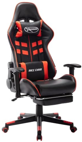 vidaXL Sedia da Gaming con Poggiapiedi Poltroncina Relax Arredo Moderna Elegante Robusta Lavoro Relax Arredamento Casa Rossa e Nera in Similpelle