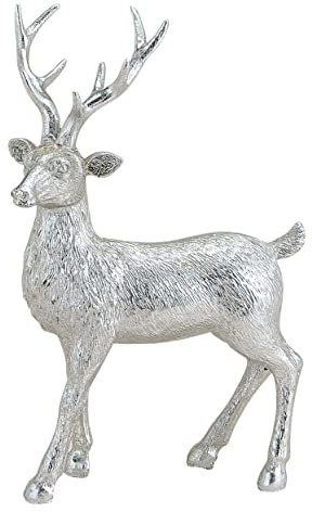 itsisa Silberner Hirsch, Deko Figur, Weihnachtsdekoration, Festliche Dekoration
