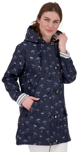Ankerglut Damen Damen Friesennerz Regenmantel Regenjacke mit Kapuze Gefüttert Wasserdicht Wetterfest Übergangsjacke #Ankerglutbucht Regenjacke (1er Pack)