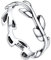 FOCALOOK Damen Olivenblatt Zweig Ring S925 Silber Ring Größe 64 Fingerring Freundschaftsring Geschlossener Ring Modeschmuck für Geliebte Freundin