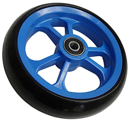 FabaCare Fiberrolle für Rollstühle, Rollstuhlrad, Ersatzrad, Rad, Rollstuhl-Lenkrolle, Spezialversiegelung, 5 Zoll, Blau