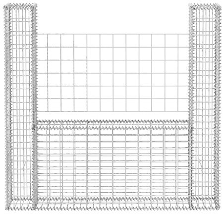 Catherinol Mur en Gabion avec Couvercles Panier de Gabion Mur de Soutènement Jardin Patio Terrasse Extérieur Panier de Gabion en Forme de U Acier galvanisé 160x20x150 cm