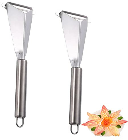 2 Pièces Outil à Découper Fruits, Couteau Découper Les Fruits Acier Inoxydable, Coupeur à Découper Les Fruits, Économe à Légumes En Inox, Pour La Maison, Le Restaurant, La Cuisine, La Fête