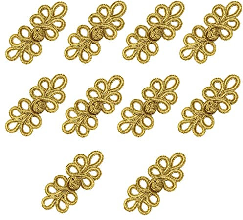 10 Paar Mäntel-Verschlüsse, chinesische Froschknöpfe, Nähverschlüsse, Umhangknoten, Pulloverknoten für DIY, Nähen, Mäntel, Cheongsam, Umhang, Pullover