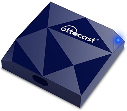 OTTOCAST Adaptador inalámbrico Carplay, 2in1 Wireless Carplay Adapter Plug & Play WiFi de 5 GHz, sin Retraso para Coches OEM Wired Carplay Actualización en Línea (CP79)