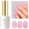 Imtiti Rose Vernis Semi Permanent, 15ml French Semi Permanent Rose Nude Naturel Cristal Gel Nail Polish Soak Off UV Led Vernis À Ongles Gels Semi-Permanents Transparent Gelée Cristal Manucure