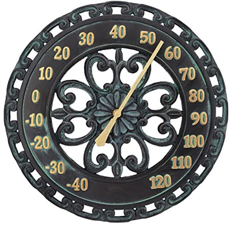 Yeeda Außenthermometer Analog, Luftfeuchtigkeit Temperaturmesser Für Haushaltsgarten, Dekoratives Vintage Thermometer Terrasse, Haus, Gewächshaus, Garten, einzelnes Attribut