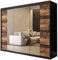 KRYSPOL Schiebetürenschrank Old Style T2 250 cm Kleiderschrank mit Spiegel Einlegeboden Schlafzimmer- Wohnzimmerschrank Schiebetüren Modern Design (Schubladen: 4)