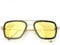 Retro Vintage Sunglasses Tony Stark Glasses Square Metal Frame for Men Women Goggle Classic Alloy Frame (Black Frame Yellow Lens)