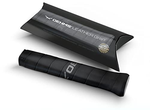 OEHMS Premium Leder Tennisgriff | Special Touch Edition | Schwarz | Kleber Ersatzgriff | Made in Germany