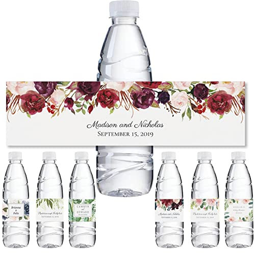 30 Pièces/50 Pièces Étiquettes De Bouteille D'Eau Mariage, Autocollants De Bouteille Personnalisés Pour Fête, Stickers Bouteille D'eau Personnalisée, Pour Invitations À Un Mariage,baptême,fiançailles(