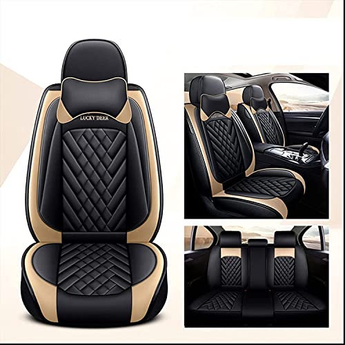 ORAWLE Kompatibel mit Autositzbezügen Universal Full Set Zubehör für Audi A4 Q3 A6 C5 A4 B8 A3 8P Q2 Q5 A1 A3 A5 A6 A7 A8 A4L A6L A8L Q7 Q5L Sq5 Rs Q3 A4 B6 Autozubehör: beige