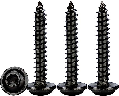 Drenky Holzschrauben Torx Schwarz,M4x20mm Blechschrauben Edelstahl Rostfrei A2 V2A 50 Stück Selbstschneidende Schrauben Schwarz Tellerkopfschrauben Vollgewinde