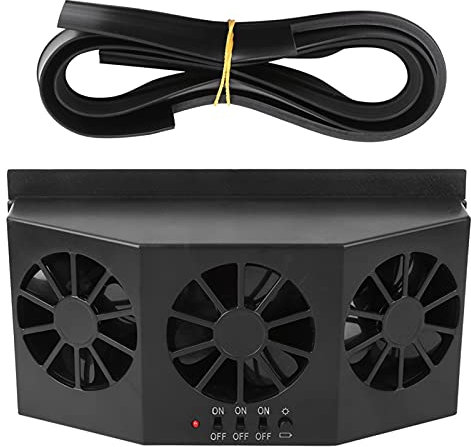Mokernali Ventilatore Solare per Auto, Ventilatore Solare Portatile per Auto, Ventola di Raffreddamento Alimentata, 21,7x11,2x6,6 Cm, per La Ventilazione dell'Aria dell'automobile