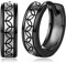 Schwarze Ohrringe 925er Sterling Silber Minimalistische Wikinger Keltischem Knoten Creolen Schwarzer Wikinger Schmuck Geschenke für Damen Herren