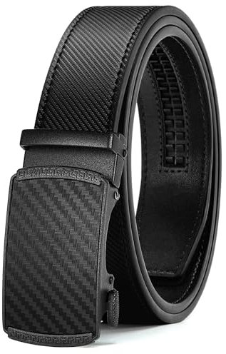 YOETEY Automatik Ledergürtel Herren Schwarz, Gürtel Herren Schwarz Leder Ratsche Automatikschließe für Herren 35mm Business Anzug, Herrengürtel Stufenlos Verstellbar