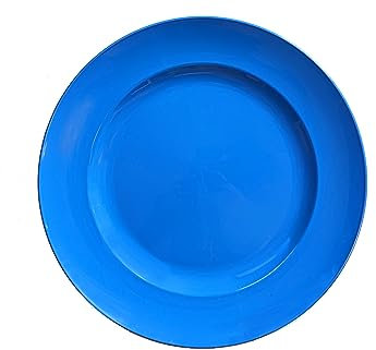 Harfield Blue Pack of 4 Children's Dinner Dessert Plates 21.5cm Reusable BPA Free Plastic Shatterproof Tableware (Blue)