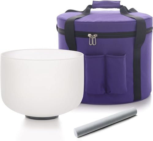 Hye-eun Bol chantant en cristal et note de mi, 432 Hz, au chakra du plexus solaire, avec sac de transport, 20,3 cm, pour la guérison