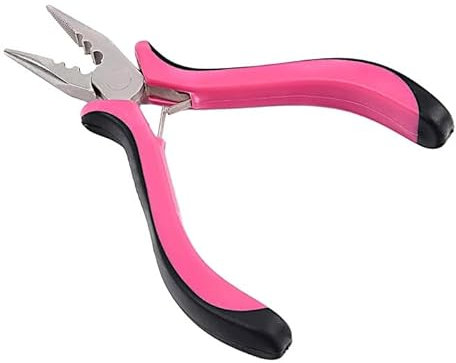 Hair Extensions Pliers Kit, 3PCS Professiona Hair Extensions Kit 3 Holes Plier,1 Loop Needle Threader Pulling and 1 Pulling Hook Needle for Nano Beads