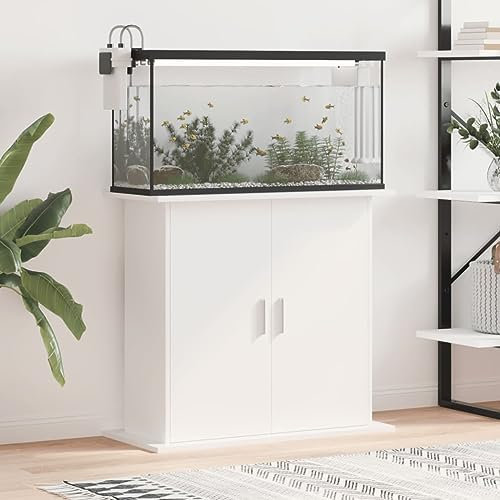 LAPOOH Aquariumständer Weiß 81x36x73 cm Holzwerkstoff, Aquarium Unterschrank, Aquarium Schrank, Aquariumschrank, Aquarium Tisch, Aquarium Stands 833599