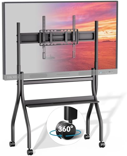 HKMLC Support de tableau intelligent avec roulettes, support portable mobile pour tableau blanc interactif de 139,7 cm à 218,4 cm, design pour bureau, salle de classe, maison