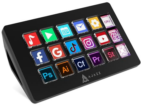 AKP153 Studio Deck, Stream Controller, 15 Macro Keys, Trigger Actions in Apps and Software Like OBS, YouTube, Twitch, Custom Console for Photo and Video Editing, Live Streaming, PC/Mac (Black)