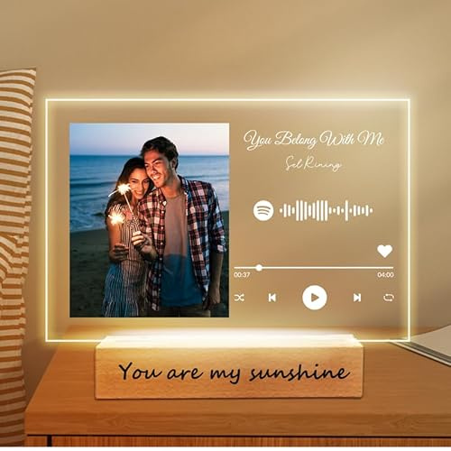 Mocessory Panorama o Placa Spotify Personalizada con Foto - Diseño con | Código escaneable de Canción - Regalo Boda, Comunión y Cumpleaños Mejores Amigos San Valentín Aniversario Navidad