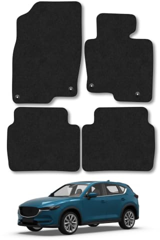 Mazda CX-5 (2017+) Carpet Car Mats | Black Edge Trim Tailored Fit Floor Mats Full Coverage Protection Accessories Easy Clean Anti Slip Made in the UK