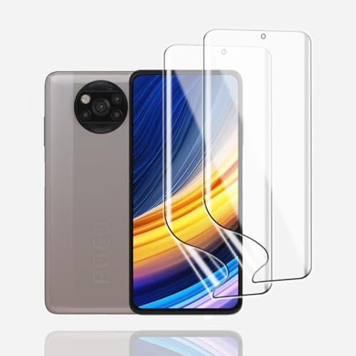 KoasVonson Películas de Hidrogel para Xiaomi Poco X3 Pro, 2 Piezas Protectores de Pantalla de TPU suave transparente HD Resistente a arañazos Tacto de alta sensibilidad