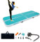 CCLIFE Tapis de Gymnastique Gonflable Air Roll 4m Pompe à Air électrique Gonflage Rapideair Gymnastique Tapis Adapté Pour le fitness le yoga l'entraînement 20cm Rayures Vertes