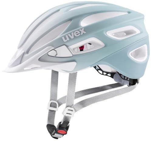 uvex True cc - Leichter Fahrradhelm für Damen und Herren - individuelle Größenanpassung - erweiterbar mit LED-Licht - Papyrus-Peacock matt - 52-55 cm