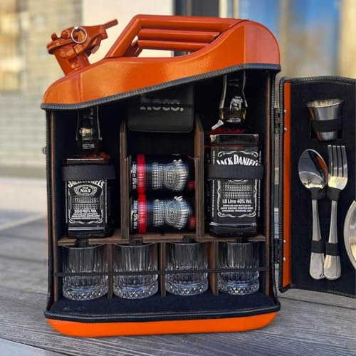 GYDUHYE Personalized Gas Tank Bar for Keg,Mini Jar Set for Bar Cabinet Bar Cabinet Gas Can,Mini Bar, Original Gifts for Husband, Dad, Men(Color:Iron)