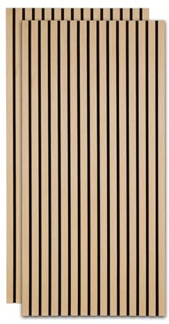 Ollewiellan Akustikpaneele 1.44㎡ 2er Wandpaneele Holz Eiche und Filz 120x60CM Holzpaneele,Wandverkleidung holz für Studio und Zuhause Innenwanddekoration –Wandpaneele Eiche