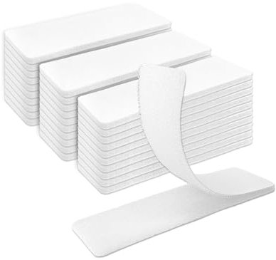 BJOYEE 30 Stück Klettband Selbstklebend Extra Stark, Doppelseitiges Klettverschluss Selbstklebend Schwarz/Weiß für Wände/Boden/Gläser/Tür/Metalle, Quadrat/Rechteck, 30 mm × 100 mm (Weiß)