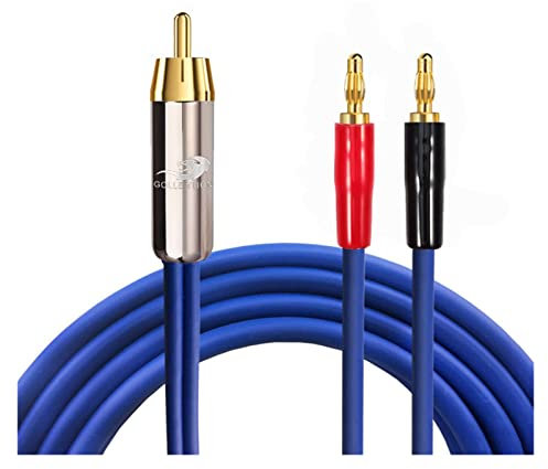 Cable de Altavoz Activo Premium RCA a Enchufe de Pala de plátano Dual 2Y Compatible con AMP Soundbox Sub-woofer Cable de Audio Chapado en Oro 1M 2M 3M 5M 8M(RCAtBanana,5meter)