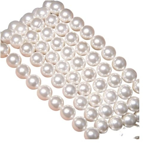 Perlen String Perlen, Kette Girlande, 2–12 mm weiße Imitationsperlen, runde Süßwasserperlen, natürliche Muschelkernperlen, lose Perlen zur Schmuckherstellung, DIY-Armband, Halskette, Perlenkette(12mm)