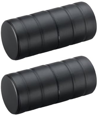 Panexf Dusche Türknopf 2 Stück Türknauf Duschtürknopf Edelstahl Duschtürgriffe Beidseitig 87mm*38mm Türgriff Rund für Duschtür Glastüren Schiebetür（Schwarz）