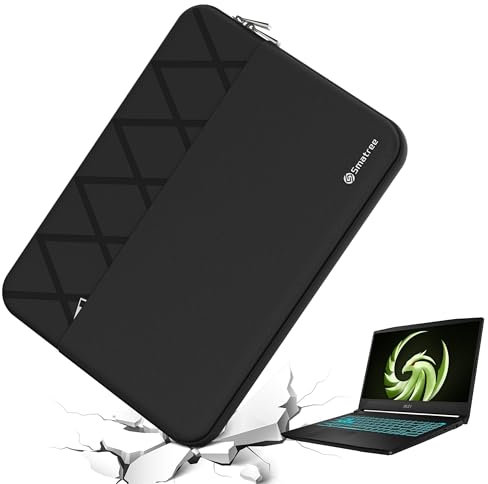 Smatree 15.6 inch Laptop Sleeve for MSI Bravo 15/Thin 15/Cyborg 15 AI,WF65/CreatorPro M15/Creator 15M GamingLaptop, MSI Laptop Case with Accessory Pocket, YKK Zipper, Shockproof Design (E613)