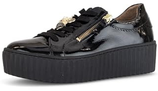 Gabor Damen Low-Top Sneaker, Frauen Halbschuhe,Best Fitting,straßenschuhe,Strassenschuhe,Sportschuhe,Laufschuhe,schwarz (Gold),38 EU / 5 UK