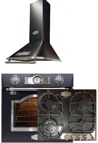 Kaiser Empire EH 6355 Em Sil Einbau Elektrobackofen 60 cm 67 L+ A 6315 Em Sil Eco Dunstabzugshaube 60 cm + KG 6325 Em Sil Turbo Exklusives Gas Kochfeld 60cm