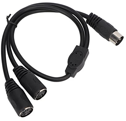 Cable Divisor Midi, Cable de Extensión Midi DIN 5 Pin Macho a Hembra, 1.6ft 5 Pin Hembra a Dual DIN 5 Pin Macho Cable Adaptador Midi
