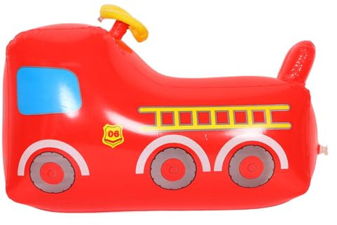 Toyvian Aufblasbares Feuerwehr-Auto Tumbler Spielzeug Aus Robustem PVC Tragbar Und Schnell Aufblasbar Für Junge Mädchen Outdoor-Spiel Geeignet Für Kleinkinder Jahre Als Lustiges Lernspielz