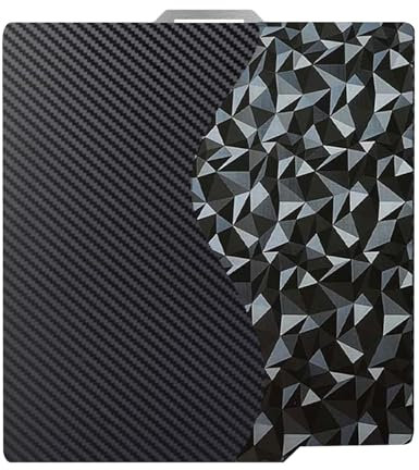 JAUEIVER 257 x 257 mm Druckplatte, doppelseitige Federstahl-Diamant-PEO + Kohlefaser-PET Druckbett-Druckplatte für 3D-Drucker Bambu Lab X1, X1C, X1E, P1P, P1S, A1