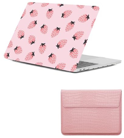 HLAAJJX Custodia Rigido per Nuovo Macbook Air 13,6 pollici M3 M2 Case Retina e Touch ID A2681 A3113 2022 2024, Copertina & PC Portatile Borsa per Macbook Air 13 M3 M2,Paglierino Rosa