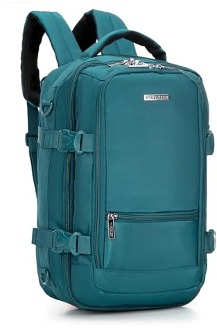 WITTCHEN Urban | Kabinenrucksack | Laptop-Rucksack | Multifunktionaler 2-in-1-Reiserucksack | Rückentasche mit RFID-Schutz | kompatibel mit Wizz Air, LOT, Ryanair | 40x25x20 cm | Farbe: Meeresfarbe